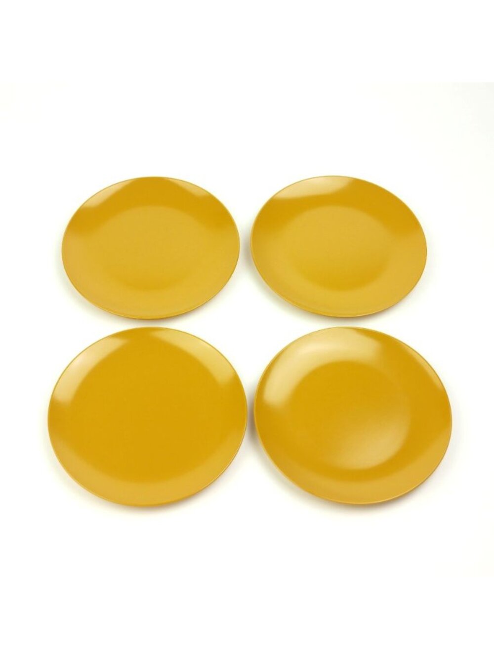 Vintage Melamine Bread Plates Set of 4 Mustard Yellow Harvest Gold Mid Century